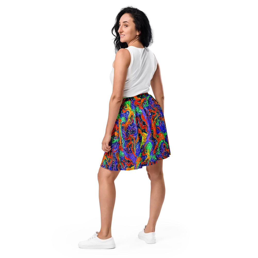 Kaleidoscope Rapids on Skater Skirt — Back