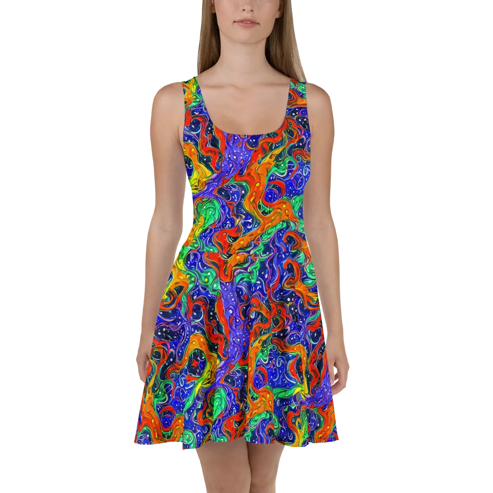 Kaleidoscope Rapids on Skater Dress — Front