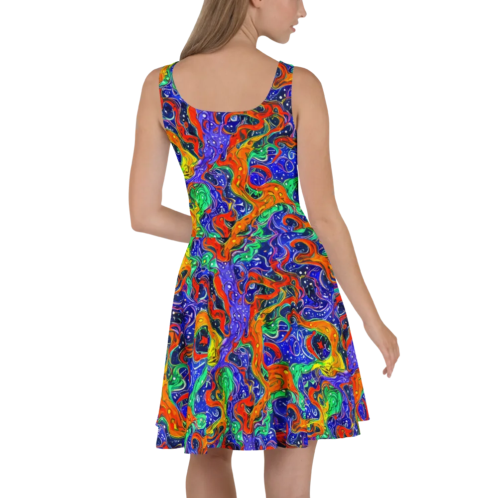 Kaleidoscope Rapids on Skater Dress — Back