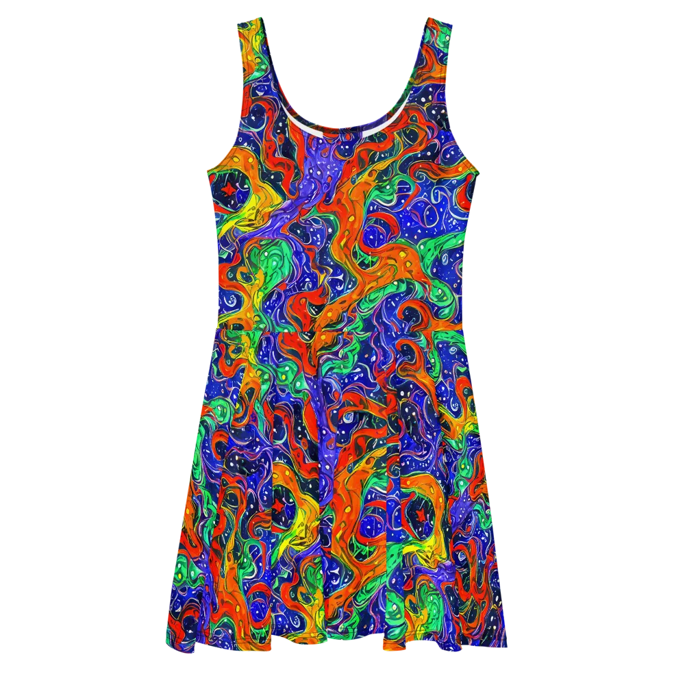 Kaleidoscope Rapids on Skater Dress — Front