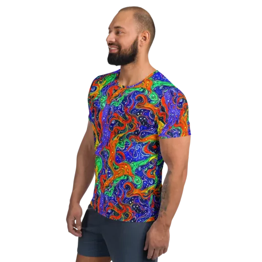 Kaleidoscope Rapids on a Men's Athletic T-Shirt