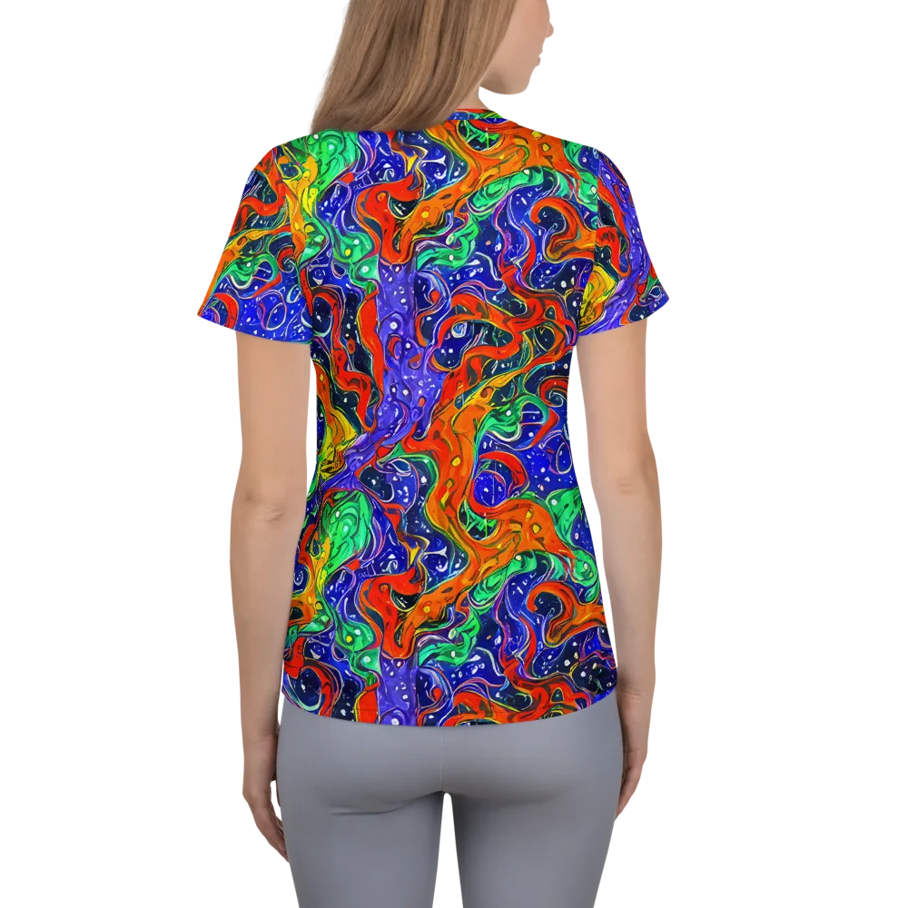 Kaleidoscope Rapids on Women's Athletic T-Shirt — Back