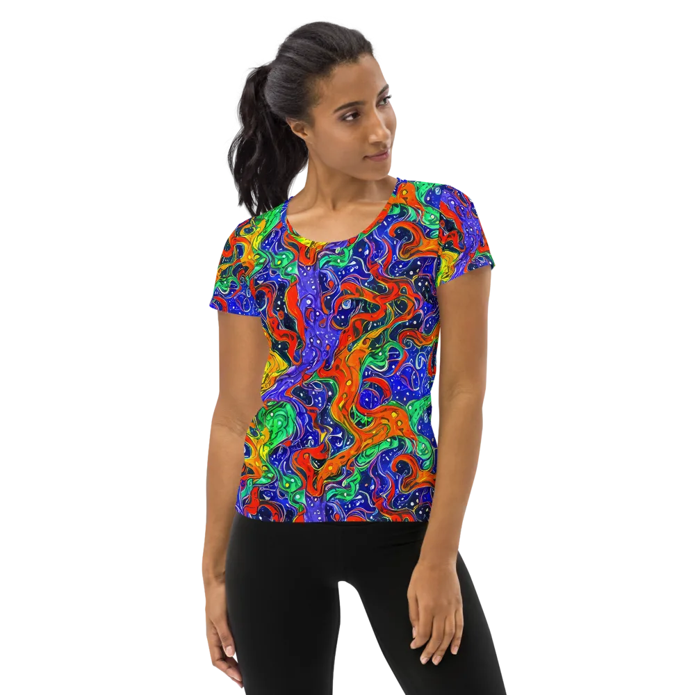 Kaleidoscope Rapids on Women's Athletic T-Shirt — Front