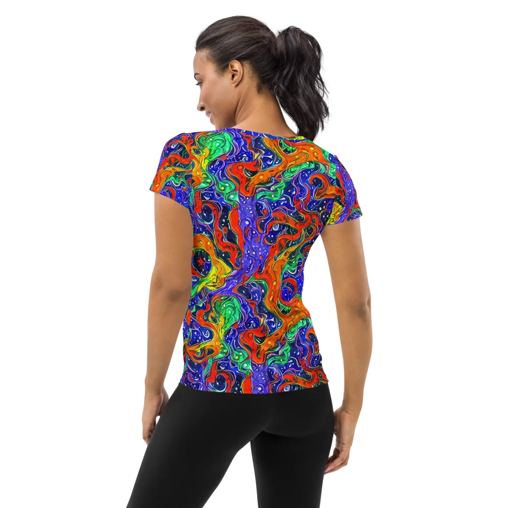Kaleidoscope Rapids on Women's Athletic T-Shirt — Back