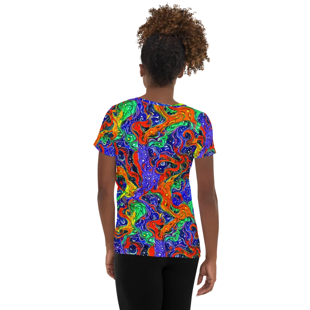 Kaleidoscope Rapids on Women's Athletic T-Shirt — Back