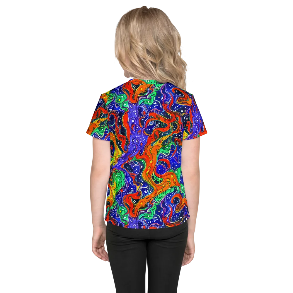 Kaleidoscope Rapids on Kids Crew Neck T-Shirt — Back