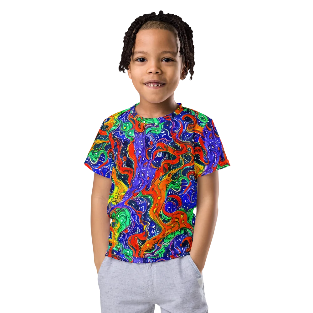 Kaleidoscope Rapids on Kids Crew Neck T-Shirt — Front