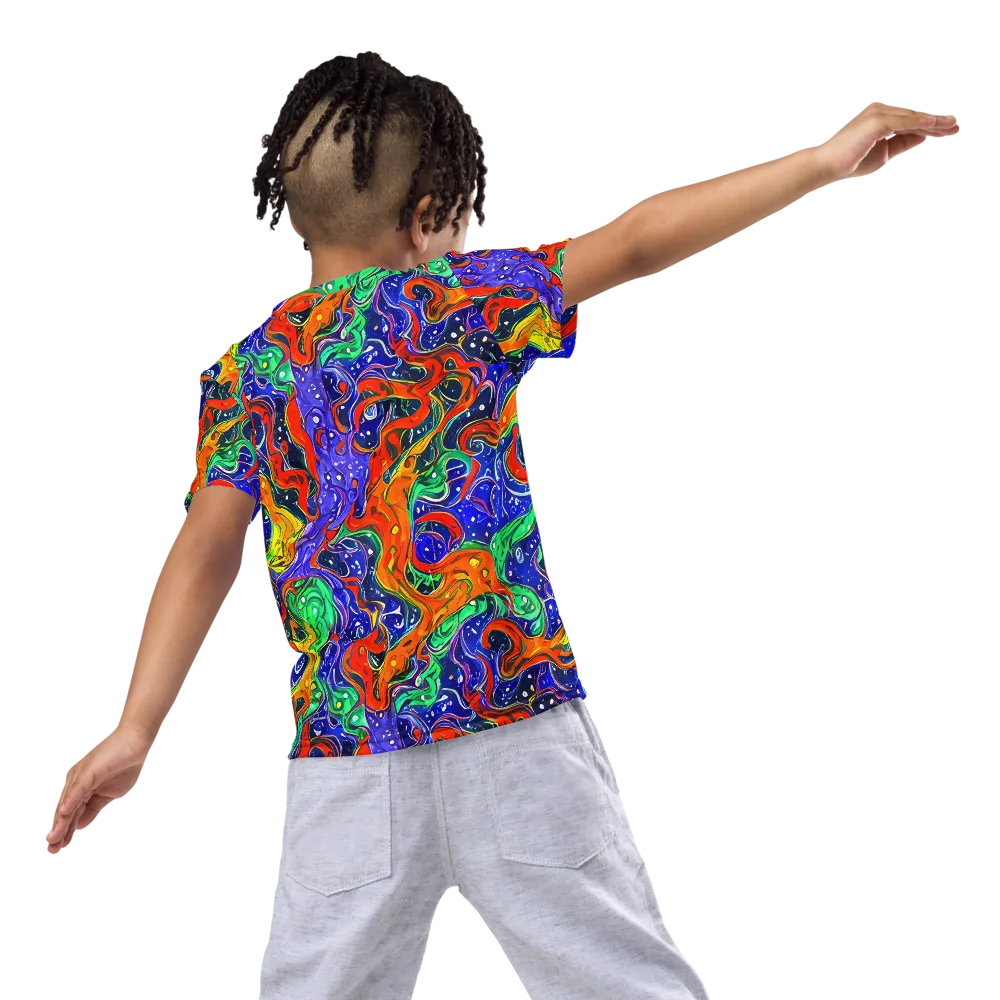 Kaleidoscope Rapids on Kids Crew Neck T-Shirt — Back