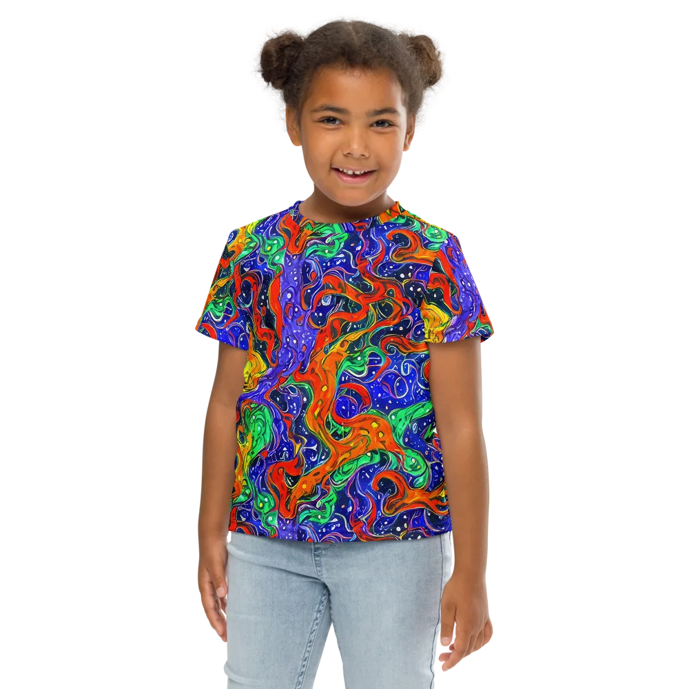 Kaleidoscope Rapids on Kids Crew Neck T-Shirt — Front