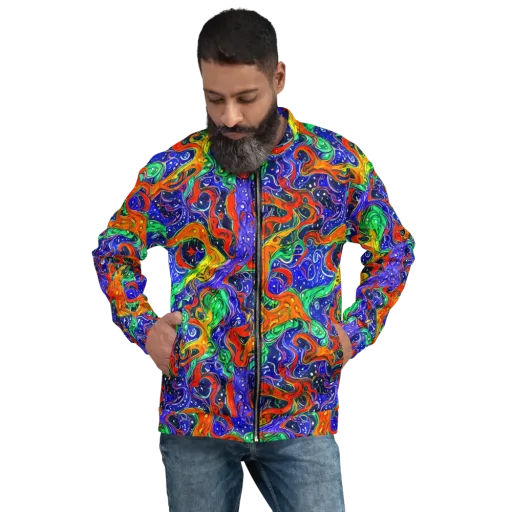 Kaleidoscope Rapids on a Bomber Jacket
