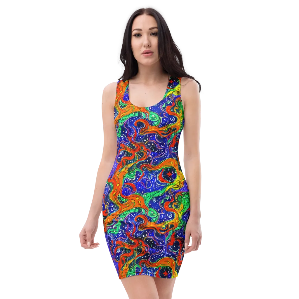 Kaleidoscope Rapids on Bodycon Dress — Front
