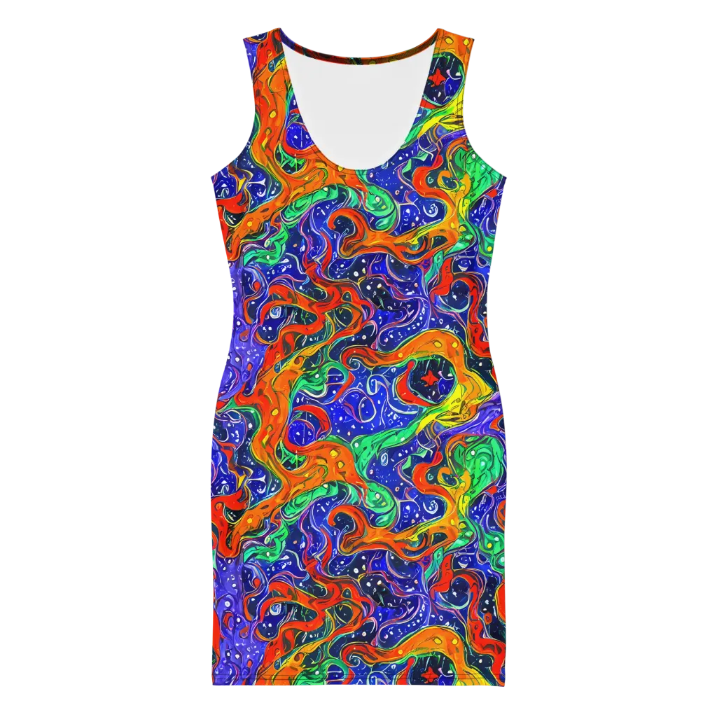 Kaleidoscope Rapids on Bodycon Dress — Front
