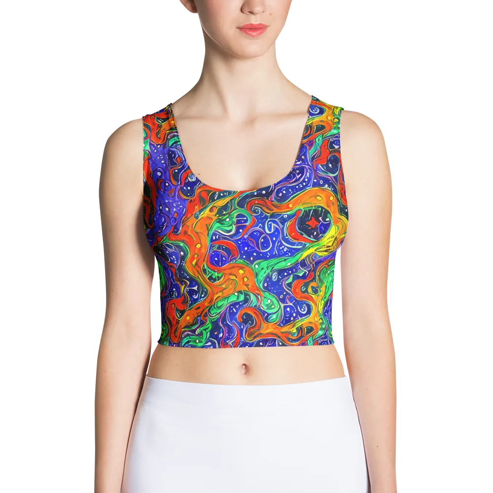 Kaleidoscope Rapids on Crop Top — Front
