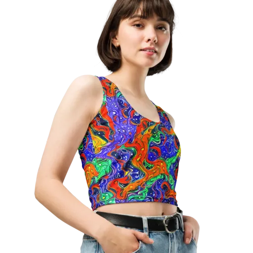 Kaleidoscope Rapids on a Crop Top