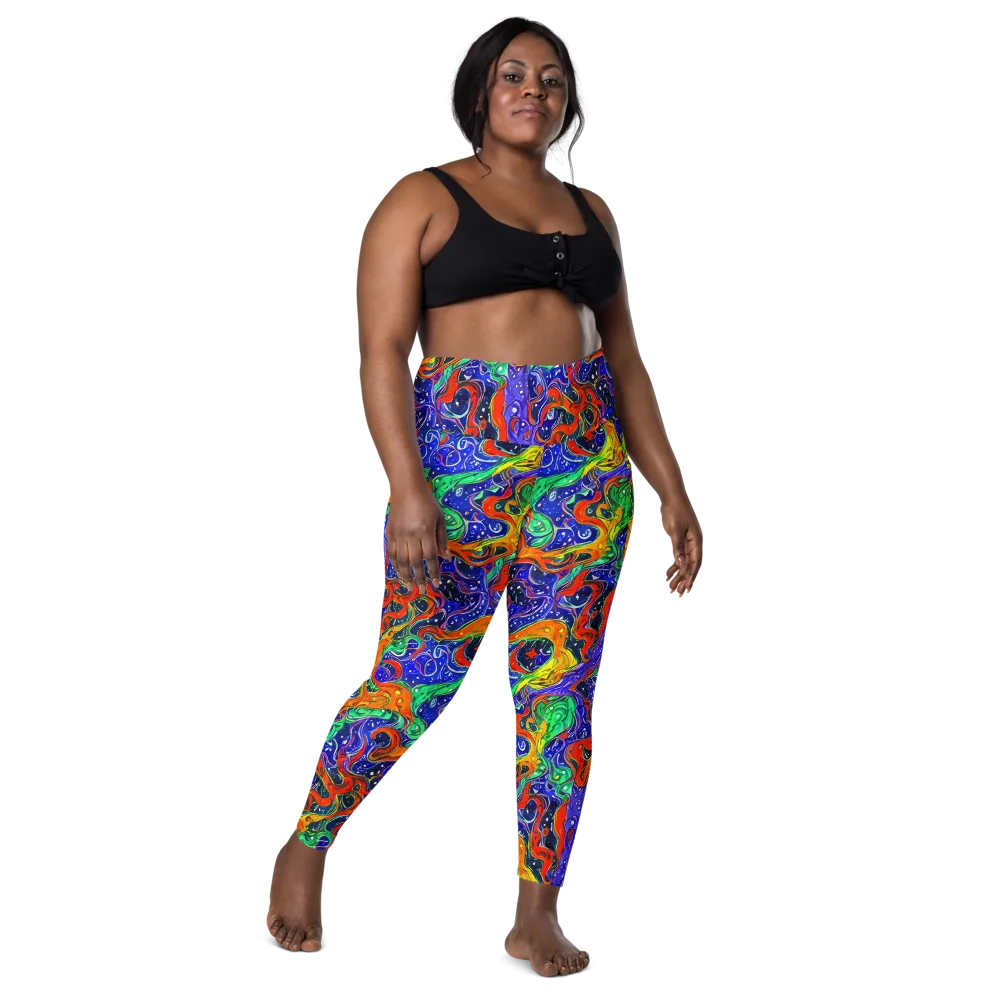Kaleidoscope Rapids on Leggings with Pockets — Front