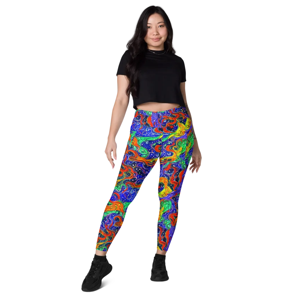 Kaleidoscope Rapids on Leggings with Pockets — Front