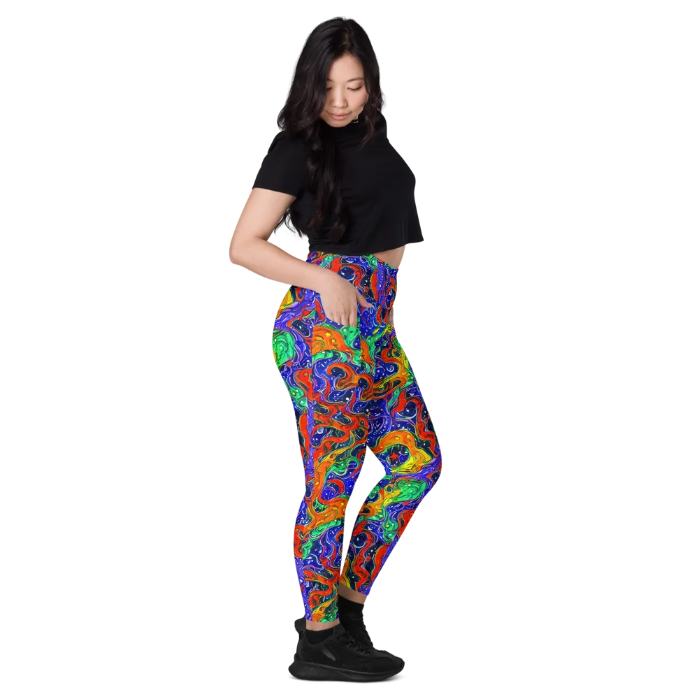 Kaleidoscope Rapids on Leggings with Pockets — Right