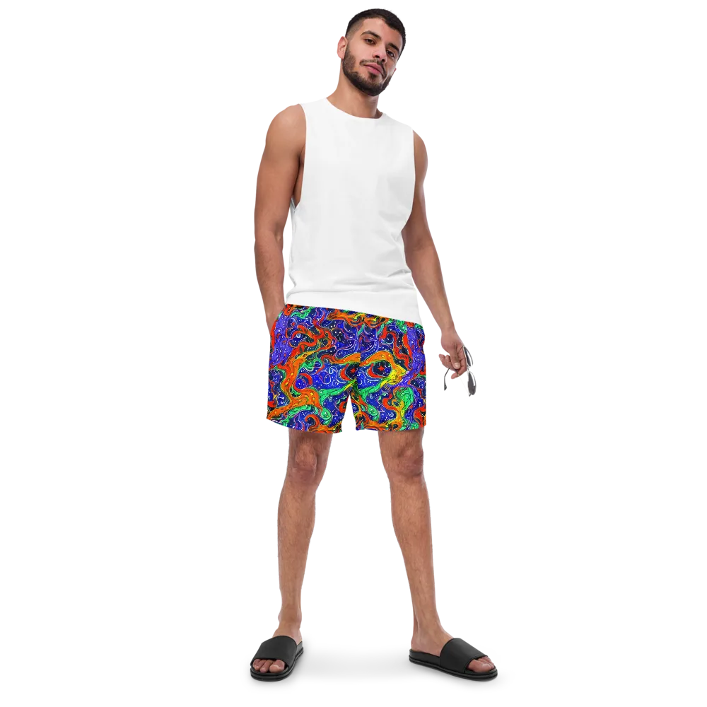 Kaleidoscope Rapids on Swim Trunks — Front