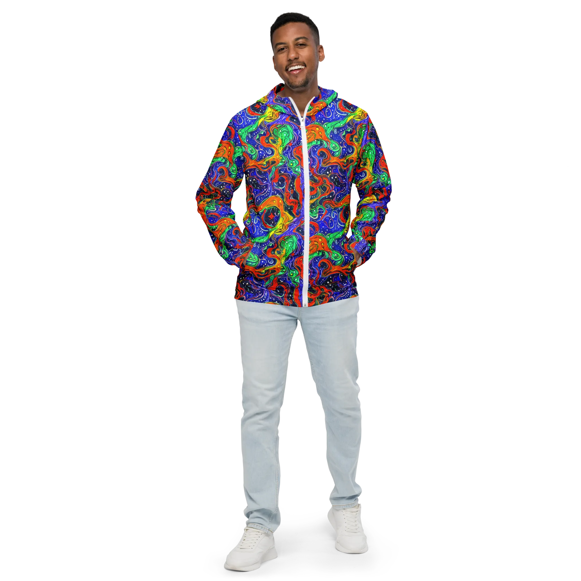 Kaleidoscope Rapids on Men's Windbreaker — Front