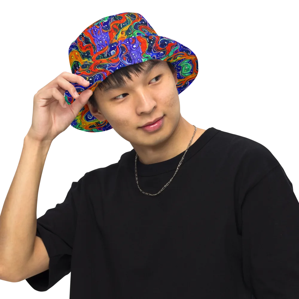 Kaleidoscope Rapids on Reversible Bucket Hat — Front Inside