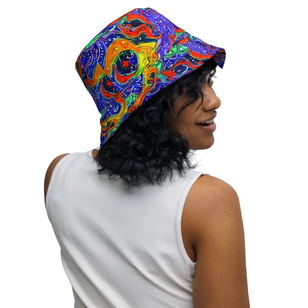 Kaleidoscope Rapids on Reversible Bucket Hat — Right Outside