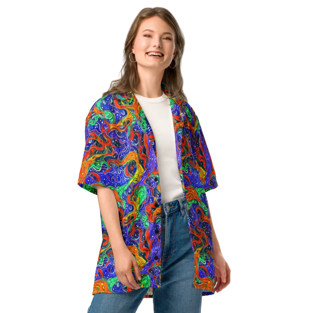 Kaleidoscope Rapids on Button Shirt — Front