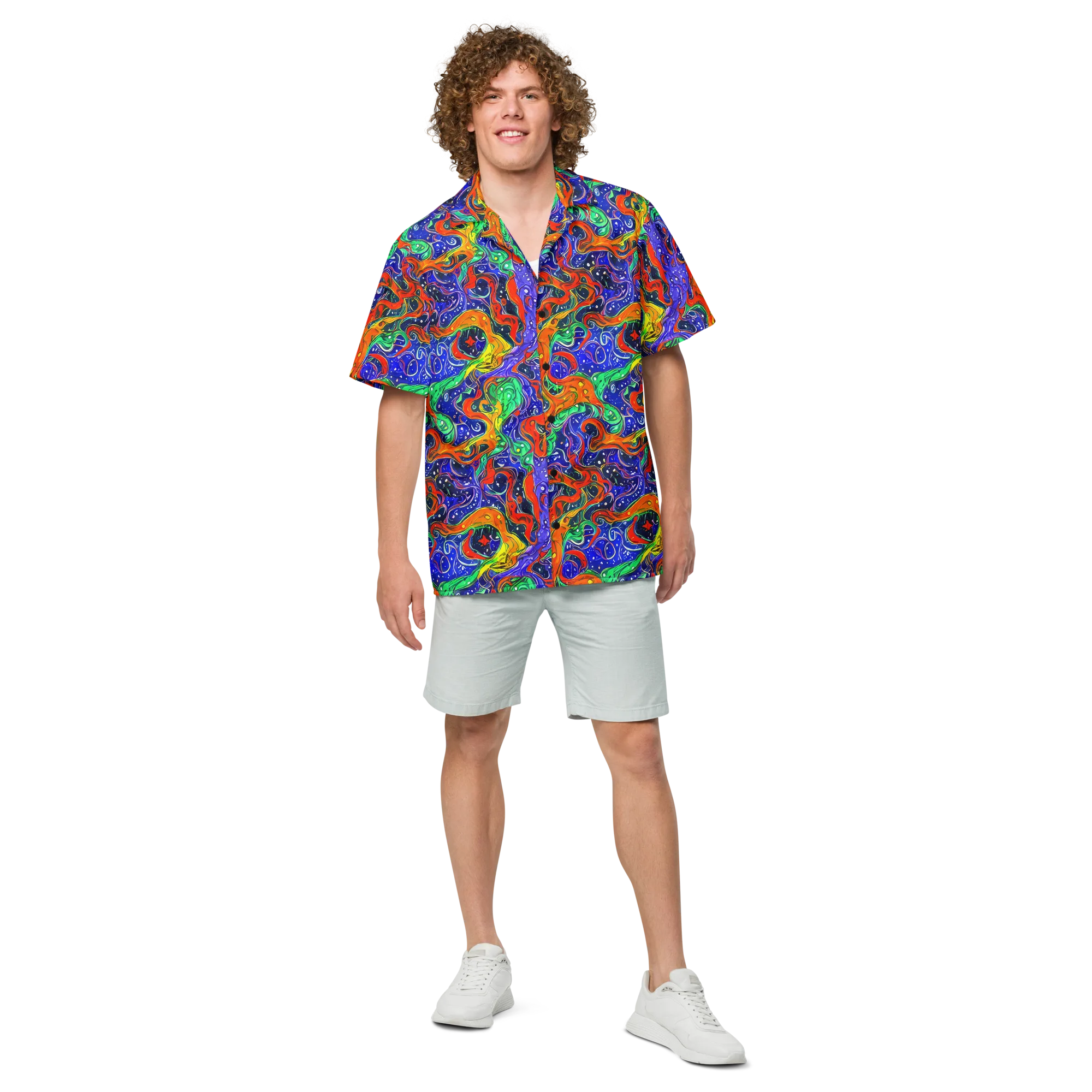 Kaleidoscope Rapids on Button Shirt — Front