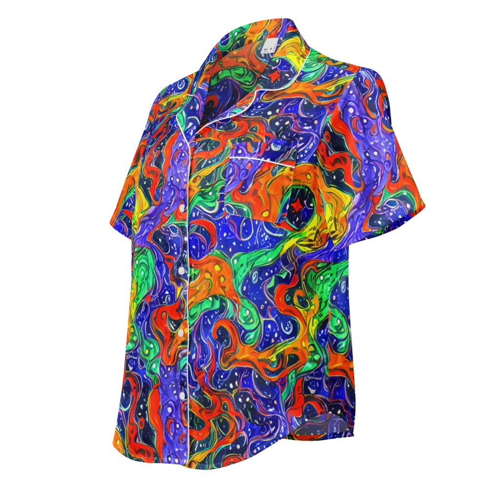 Kaleidoscope Rapids on Women's Short Sleeve Pajama Top — Left Front