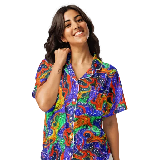 Kaleidoscope Rapids on a Women's Short Sleeve Pajama Top