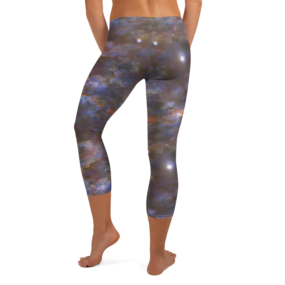 Nebula Brushfire on Capri Leggings — Back