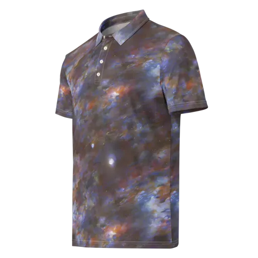 Nebula Brushfire on a Men's Slim Fit Polo Shirt