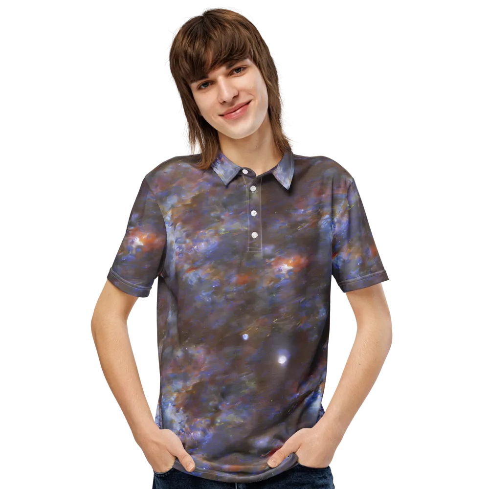 Nebula Brushfire on Men's Slim Fit Polo Shirt — Front