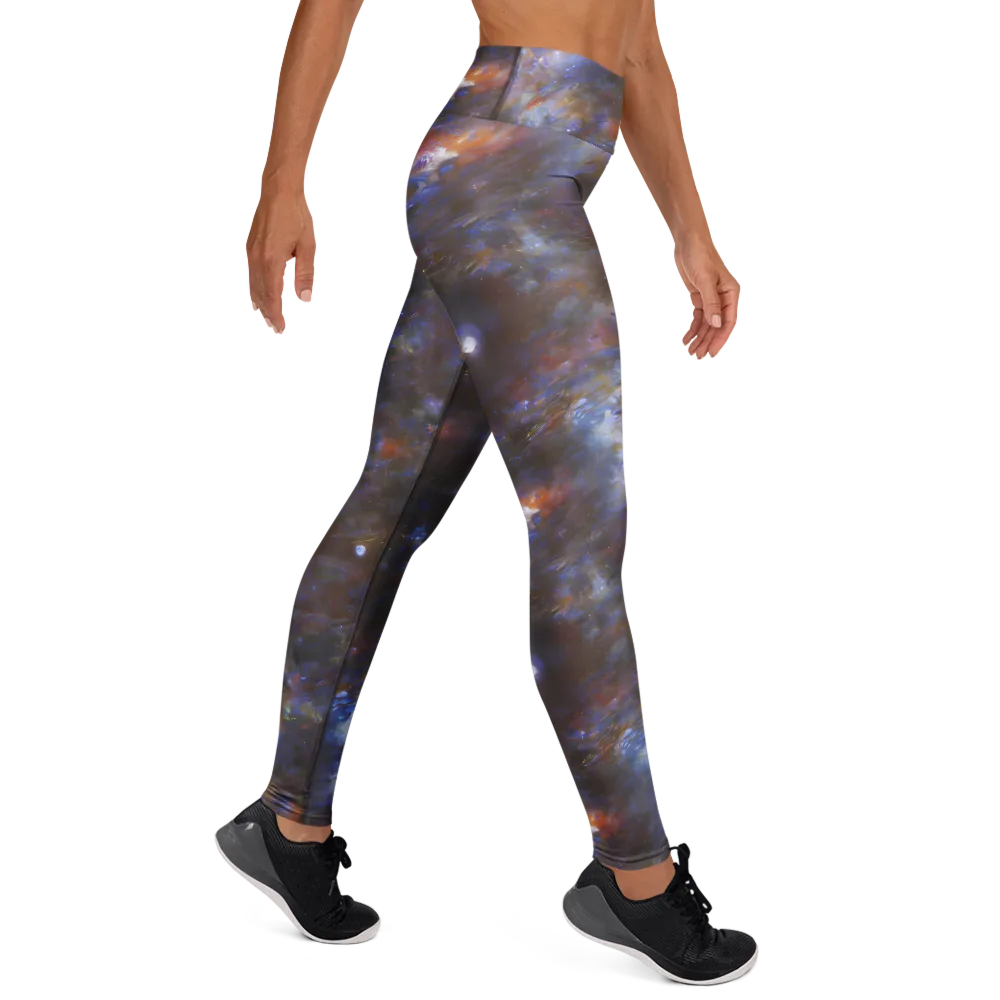 Nebula Brushfire on Yoga Leggings — Right