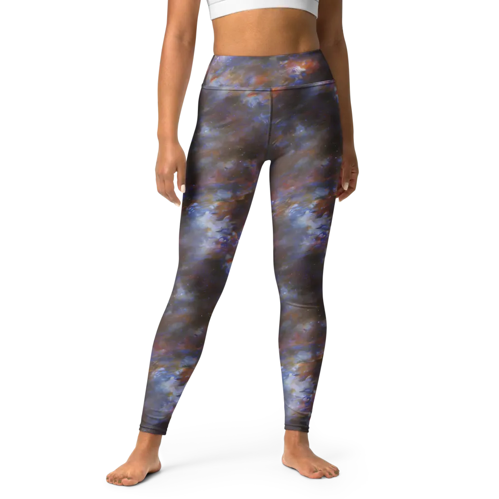 Nebula Brushfire on Yoga Leggings — Front