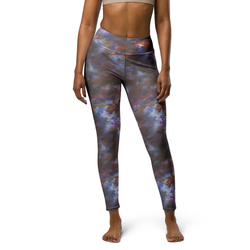 Nebula Brushfire on Yoga Leggings — Front