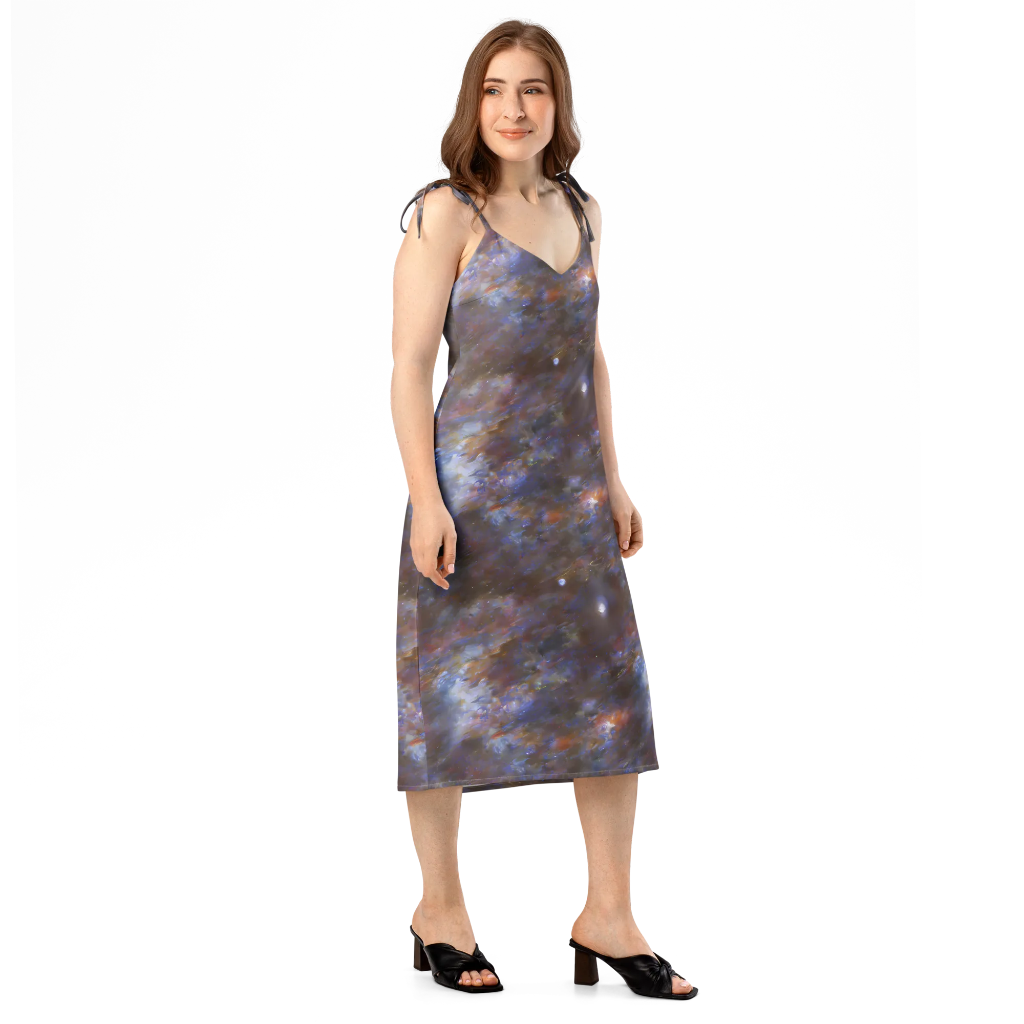 Nebula Brushfire on Slip Dress — Right Front
