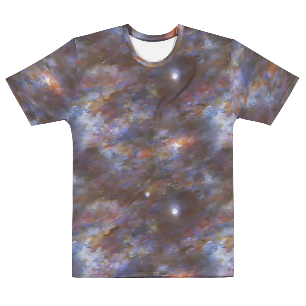 Nebula Brushfire on Men's Cotton Crew Neck T-Shirt — Front