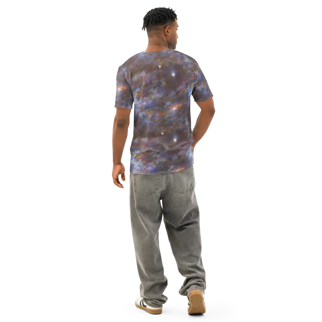 Nebula Brushfire on Men's Cotton Crew Neck T-Shirt — Back