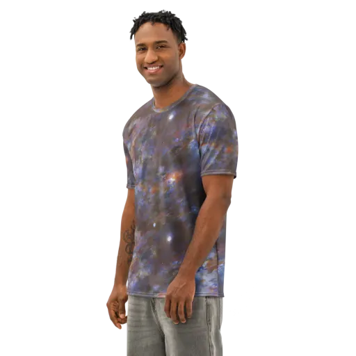 Nebula Brushfire on a Men's Cotton Crew Neck T-Shirt