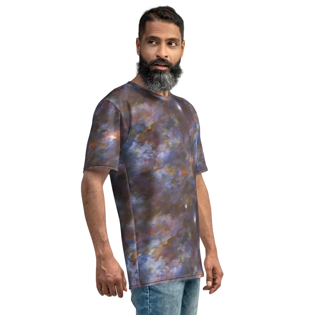Nebula Brushfire on Men's Crew Neck T-Shirt — Right