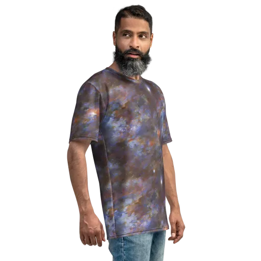 Nebula Brushfire on a Men's Crew Neck T-Shirt