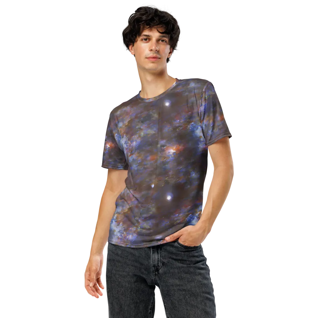Nebula Brushfire on Men's Crew Neck T-Shirt — Front