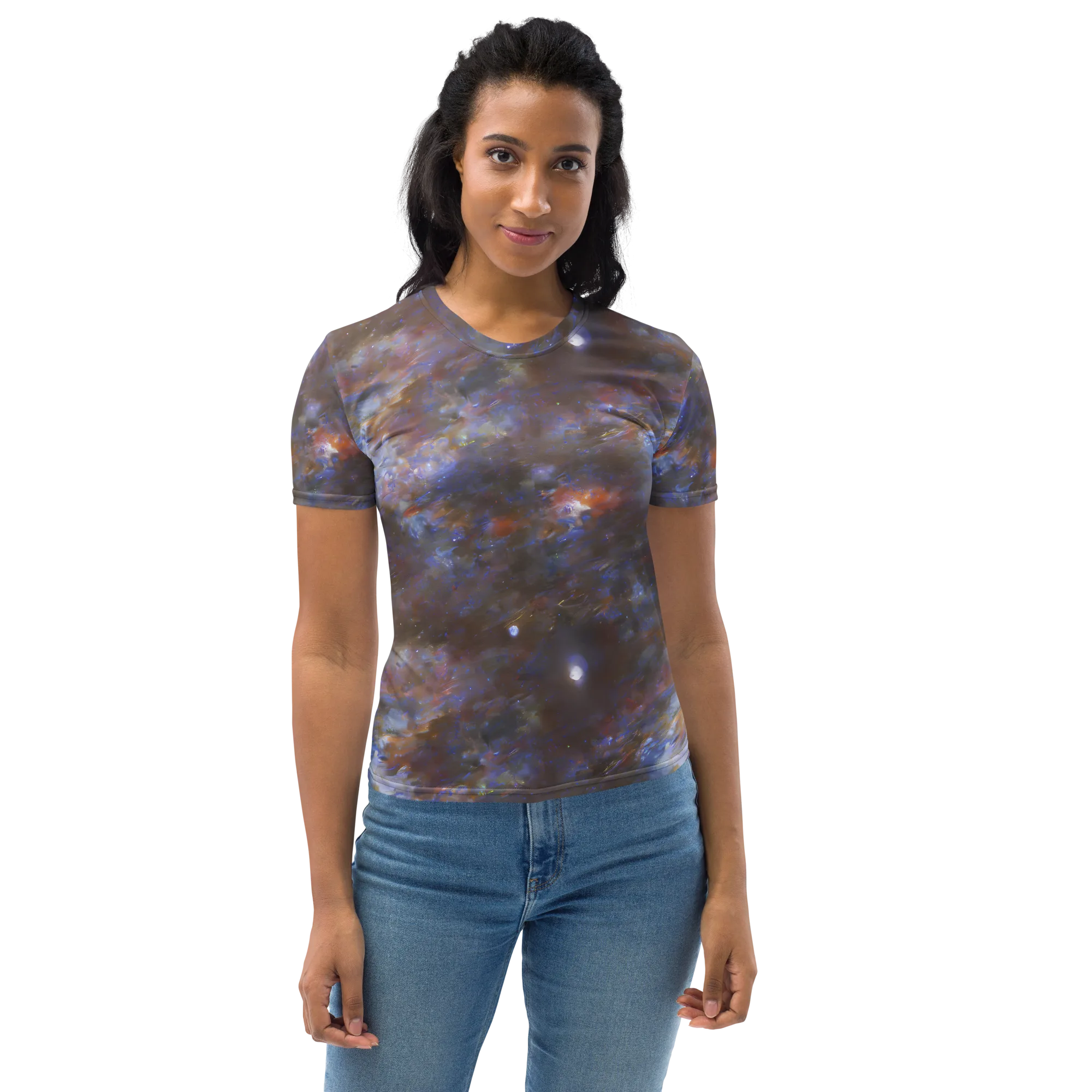 Nebula Brushfire on Women's Crew Neck T-Shirt — Front