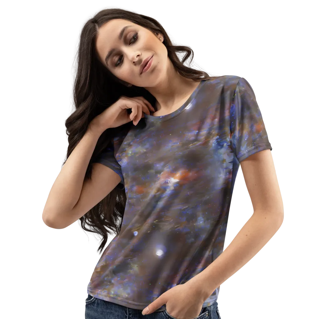 Nebula Brushfire on Women's Crew Neck T-Shirt — Left Front
