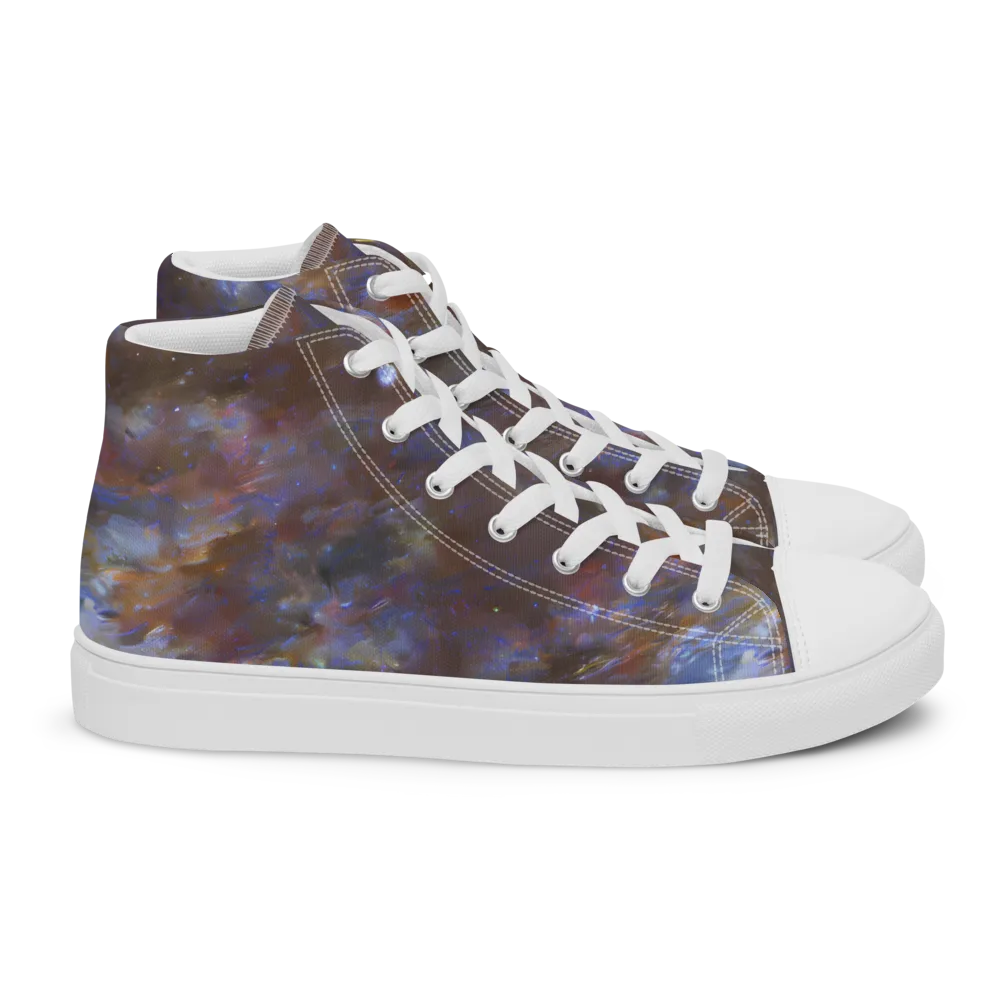 Nebula Brushfire on Women's High Top Canvas Shoes — Right