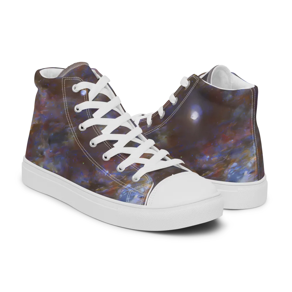 Nebula Brushfire on Women's High Top Canvas Shoes — Right