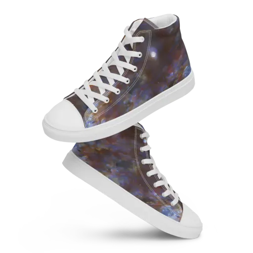Nebula Brushfire on a Women's High Top Canvas Shoes