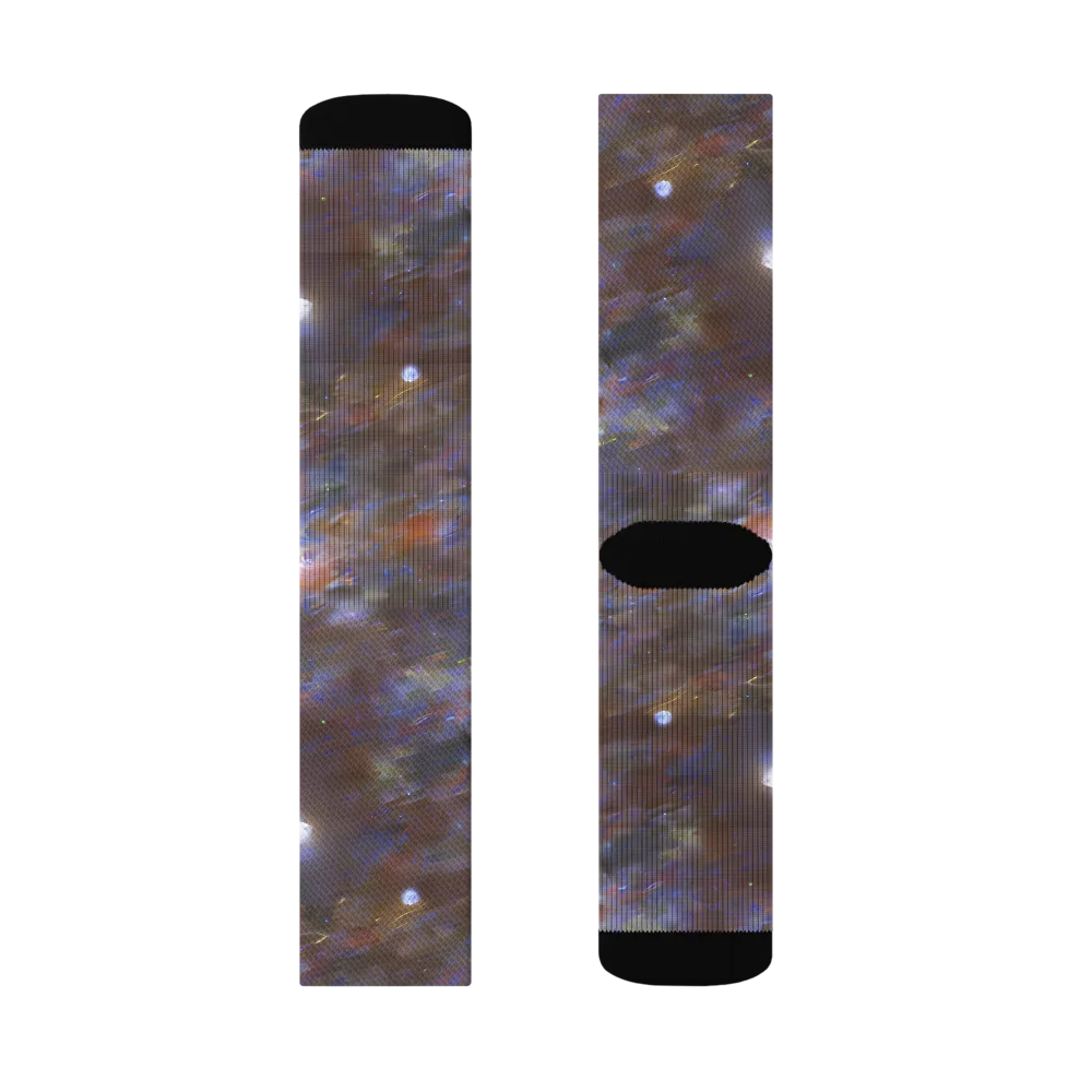 Nebula Brushfire on Socks — Left Sock