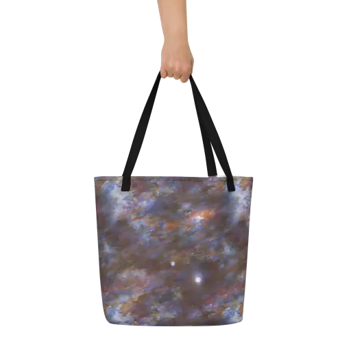 Nebula Brushfire on a Large Tote Bag W/ Pocket