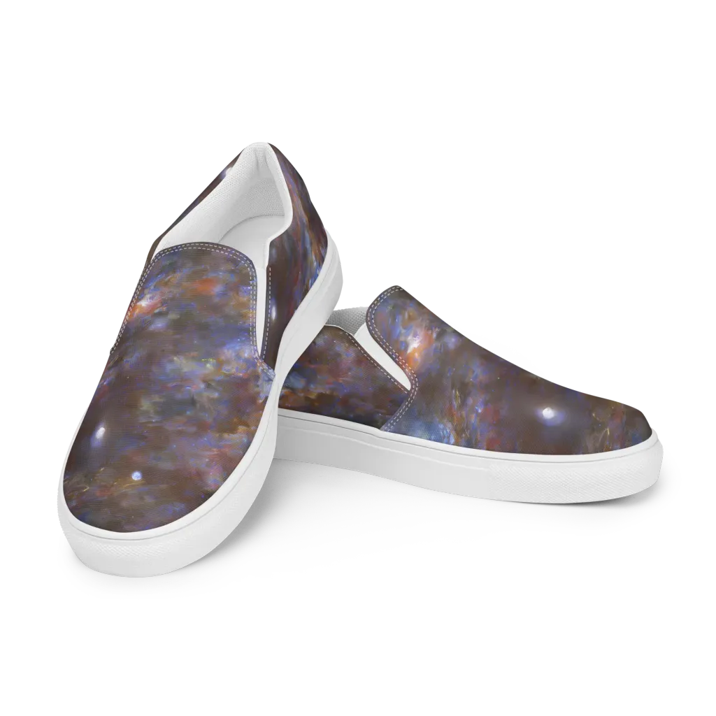 Nebula Brushfire on Women's Slip-On Canvas Shoes — Left Front